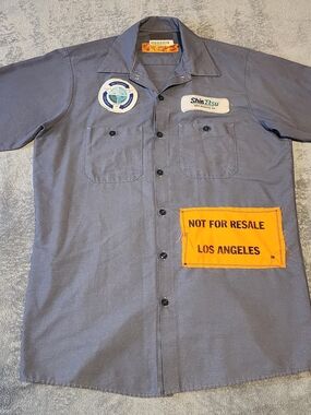 Red Kap Short-Sleeve Fashion Work Shirt in Slate Blue